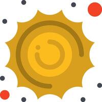A yellow sun with dots around it vector