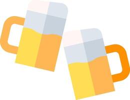 Two beer mugs with a white background vector