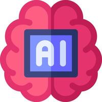 Ai brain icon vector