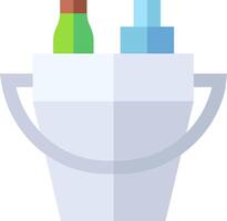 A bucket with two bottles and a bottle opener vector