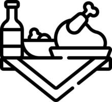 A black and white image of a turkey and wine vector