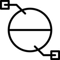 A circle with two wires connected to it vector