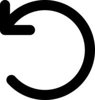 A black and white circular icon of a circular arrow vector