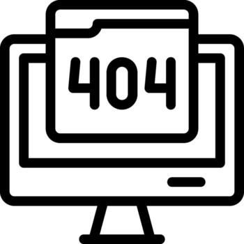 A computer monitor with the word 404 on it vector