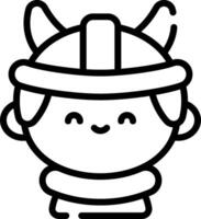 A cartoon character wearing a helmet vector