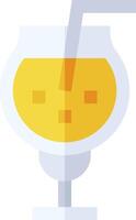 A glass with a drink and a straw in it vector