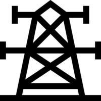 A black and white image of an electrical tower vector