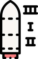 A small rocket with a red arrow pointing to it vector