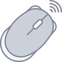 Mouse icon with wireless signal vector