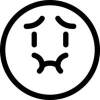 A black and white image of a sad face vector