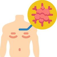 A man with a chest infection and a red dot on his chest vector