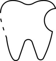 A tooth with a line through it vector