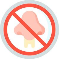 A no mushroom sign is shown in a circle vector
