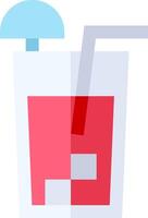 A drink with a straw and umbrella in it vector