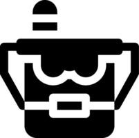 A black and white icon of a bucket vector