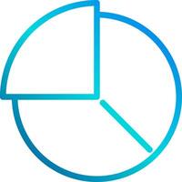 A pie chart icon with a blue circle vector