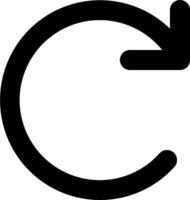 A black and white circular arrow pointing to the right vector