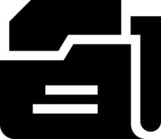 A black and white icon of a folder with a pen vector