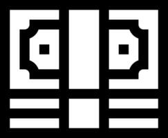 A black and white logo with a square shape vector