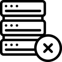 A black and white image of a server with a x vector