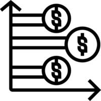 A black and white illustration of a dollar sign vector