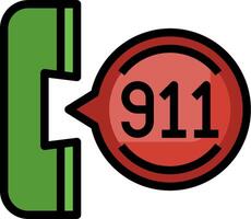 911 call icon vector