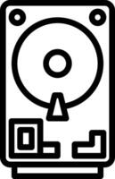 A black and white image of a hard drive vector