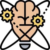 A brain with gears and a light bulb vector