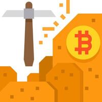 Bitcoin mining with a hammer vector