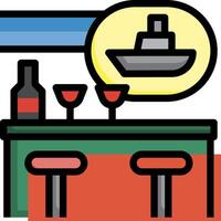 Bar with wine and bottle of wine vector