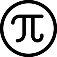 The pi symbol is shown in a circle vector