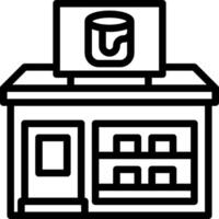 A black and white illustration of a store vector