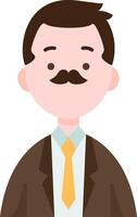 A man with a mustache and a tie vector