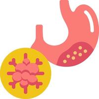 A stomach and a virus are shown in this illustration vector