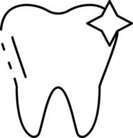 A tooth with a star on it vector
