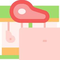 A pink and green machine with a red handle vector