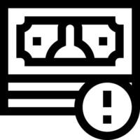 A black and white icon of a money bill vector