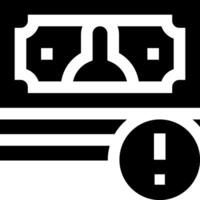 A black and white icon of a money sign vector