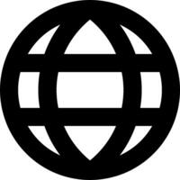The globe icon is shown in black and white vector