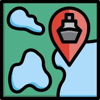 A map marker with a boat on it vector