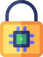 A lock with a computer chip inside vector