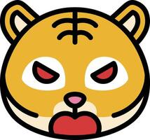 A cartoon tiger with red eyes and a red tongue vector