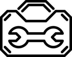 A black and white icon of a toolbox vector