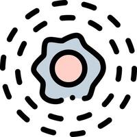 A circle with a pink dot in the center vector