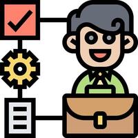 A man with a briefcase and check mark on his chest vector