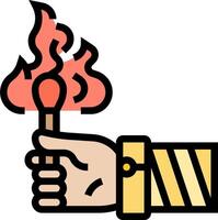 Fireman hand holding torch clipart vector