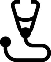 A black and white icon of a stethoscope vector