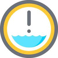 A yellow and blue circle with an exclamation mark on it vector