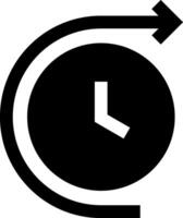 A clock with a arrow pointing to the left vector