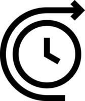 A clock with an arrow pointing to the right vector